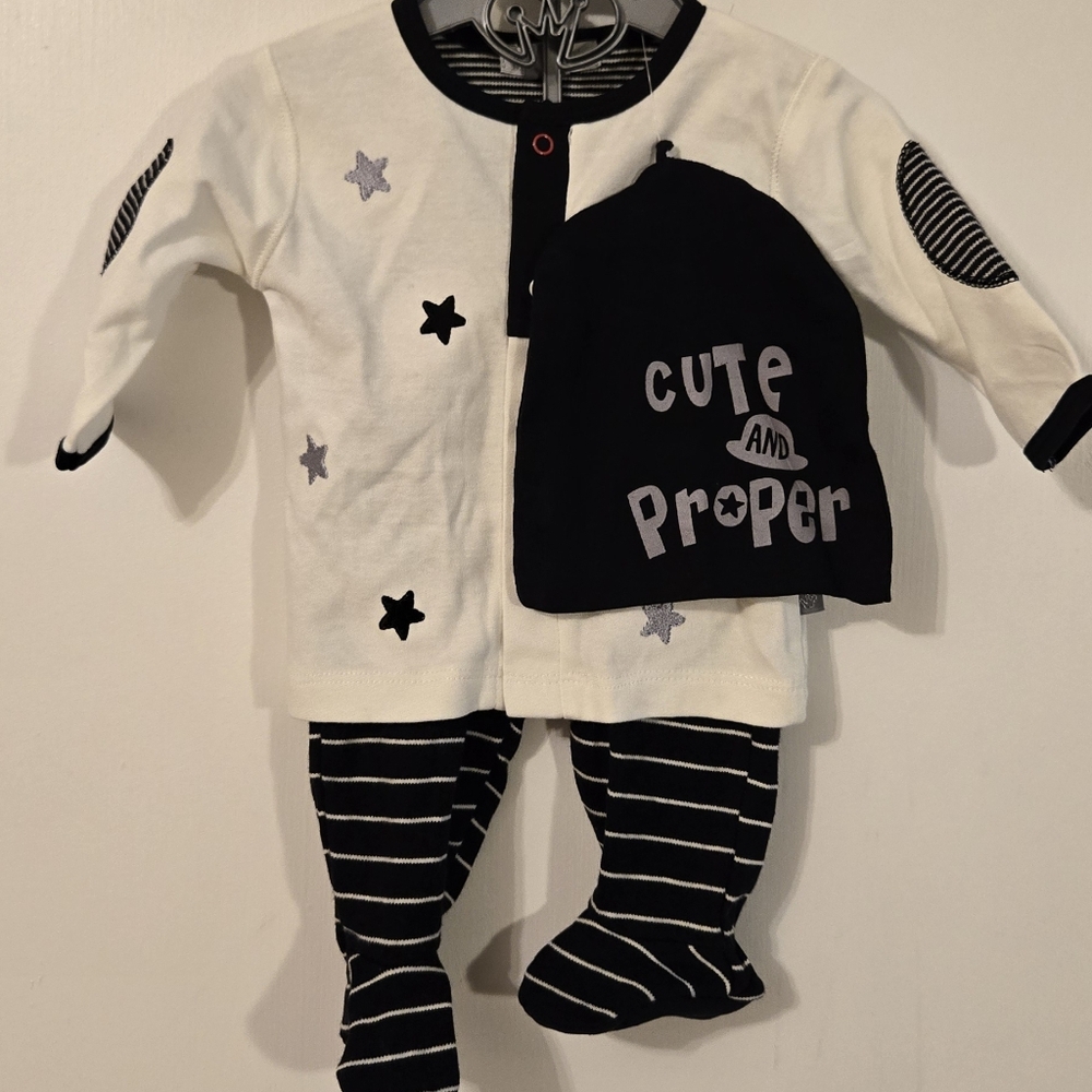 Petit Lem Cute and Proper Baby Outfit with Hat